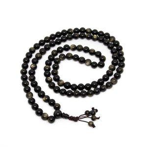 Gold Sheen Obsidian 108 Mala - 8mm