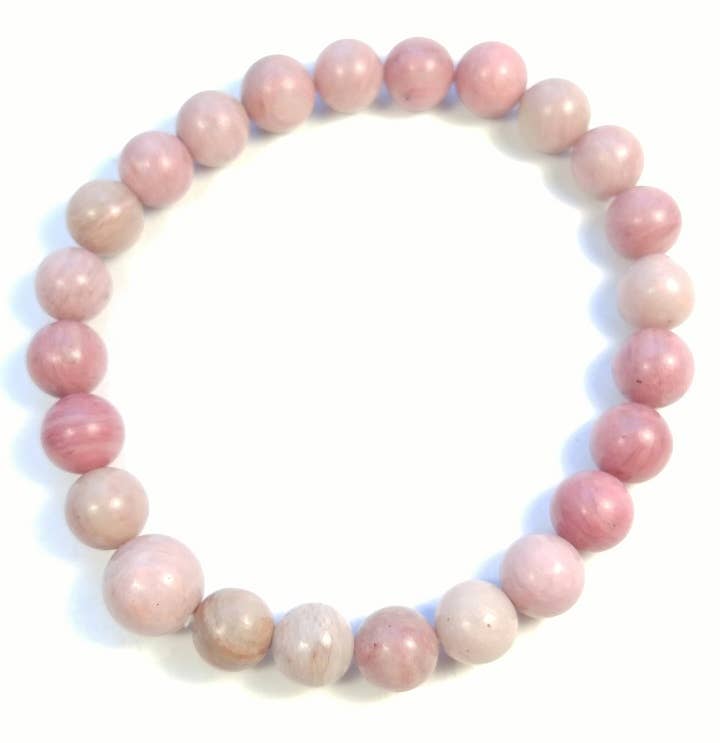 Rhodonite Stretchy Beaded Bracelet - Wrist Mala - 8mm