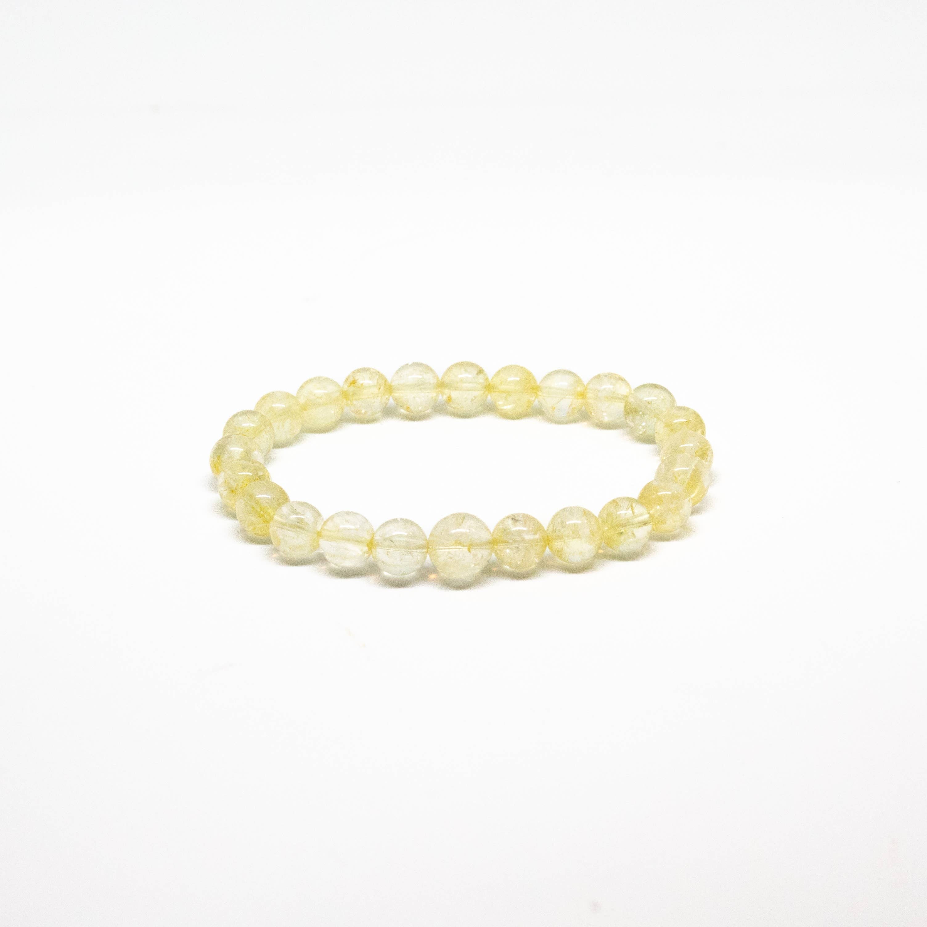 Longer Length Citrine Beaded Bracelet Wrist Mala 8mm