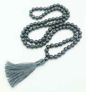 Hematite Knotted 108 Mala - 8mm