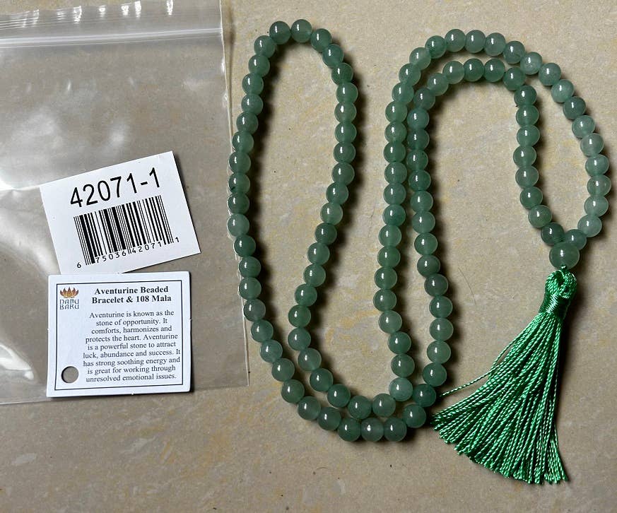 Green Aventurine Zen 108 Bead Mala - Prayer Beads - 8mm