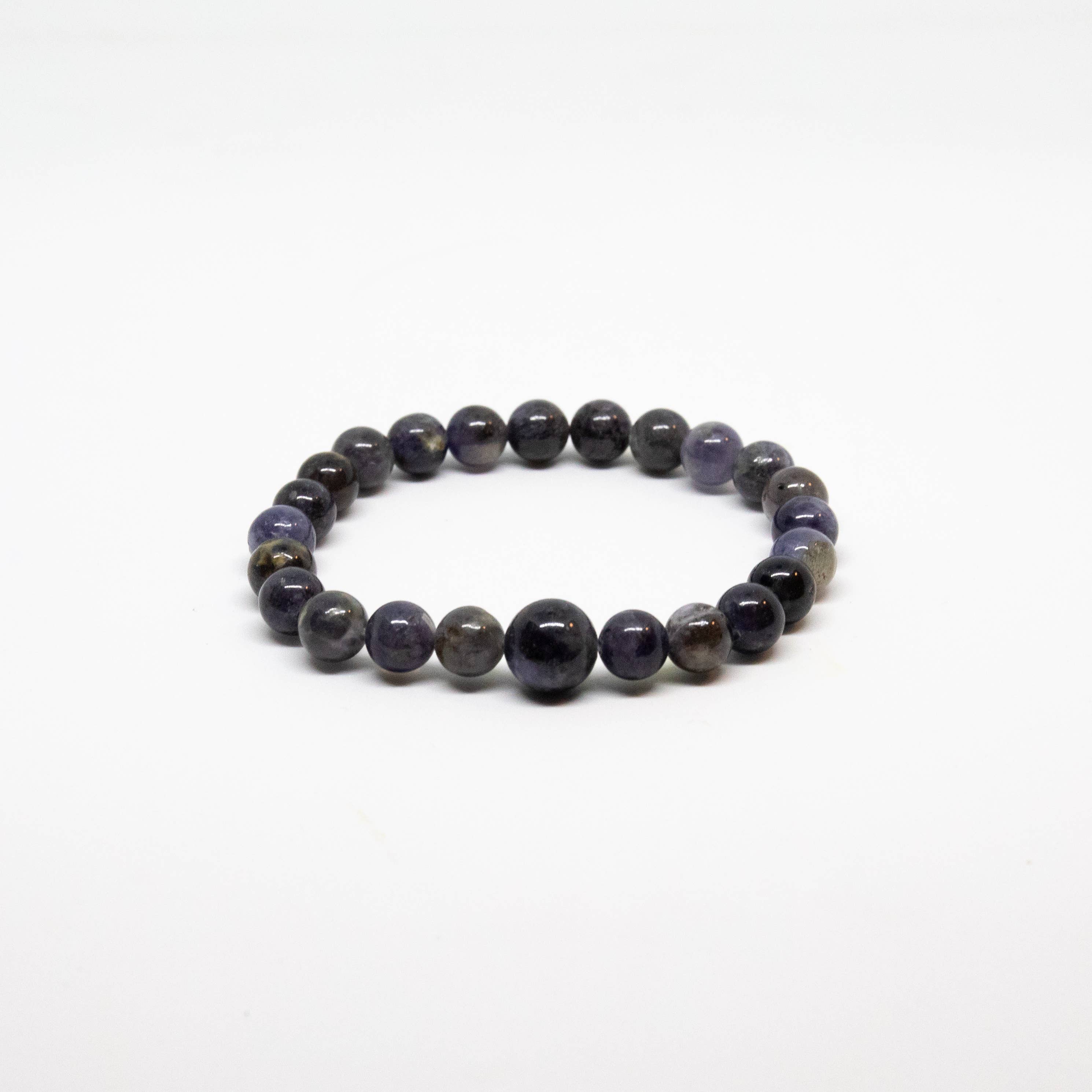 Iolite Beaded Bracelet - Wrist Mala - 8mm