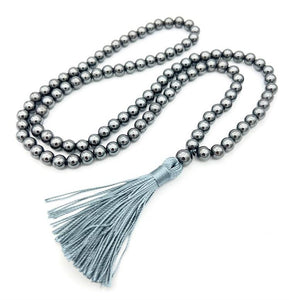 Hematite Zen 108 Bead Mala - Prayer Beads - 8mm