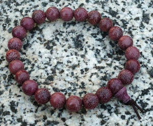 Longer Length Purpleheart Wood Bracelet - Wrist Mala - 10mm