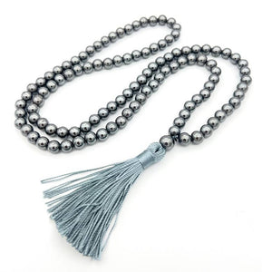 Hematite Zen 108 Bead Mala - Prayer Beads - 8mm