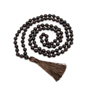 Knotted Garnet 108 Bead Mala - 8mm