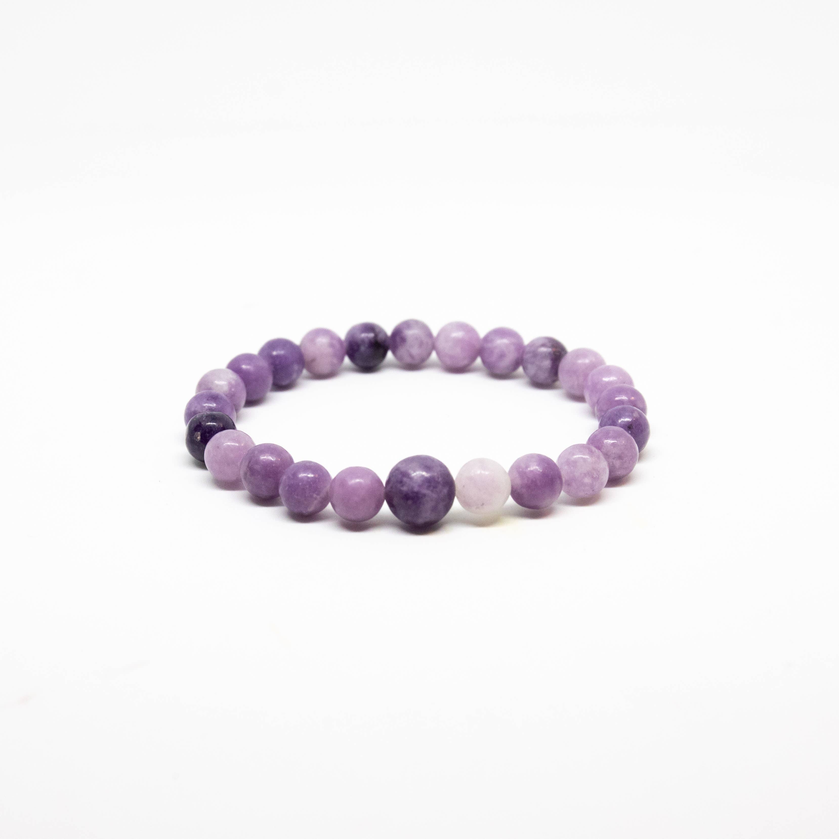 Lepidolite Beaded Bracelet - Wrist Mala - 8mm