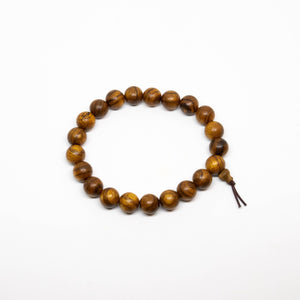 Tiger Aloeswood Beaded Bracelet - Wrist Mala - 8mm