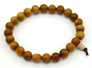 Gold Phoebe Wood Beaded Bracelet - Wrist Mala - 8mm