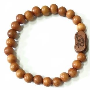 Jujube Wood Beaded Bracelet Wrist Mala - Bodhidharma - 8mm