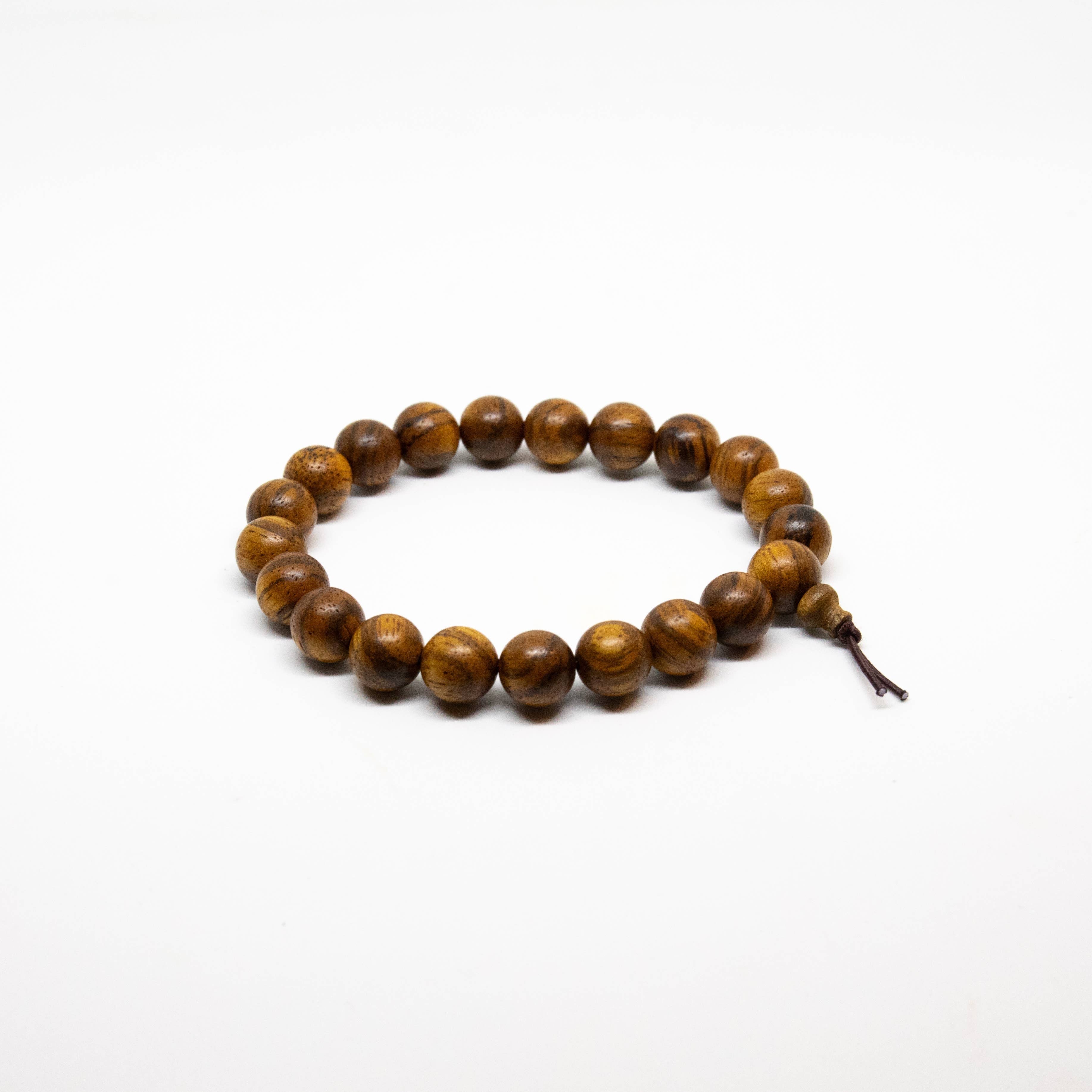 Tiger Aloeswood Beaded Bracelet - Wrist Mala - 8mm