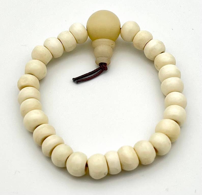 Yak Bone Beaded Bracelet - Wrist Mala - 8mm