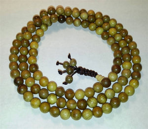 Gold Phoebe Wood 108 Bead Mala - 8mm