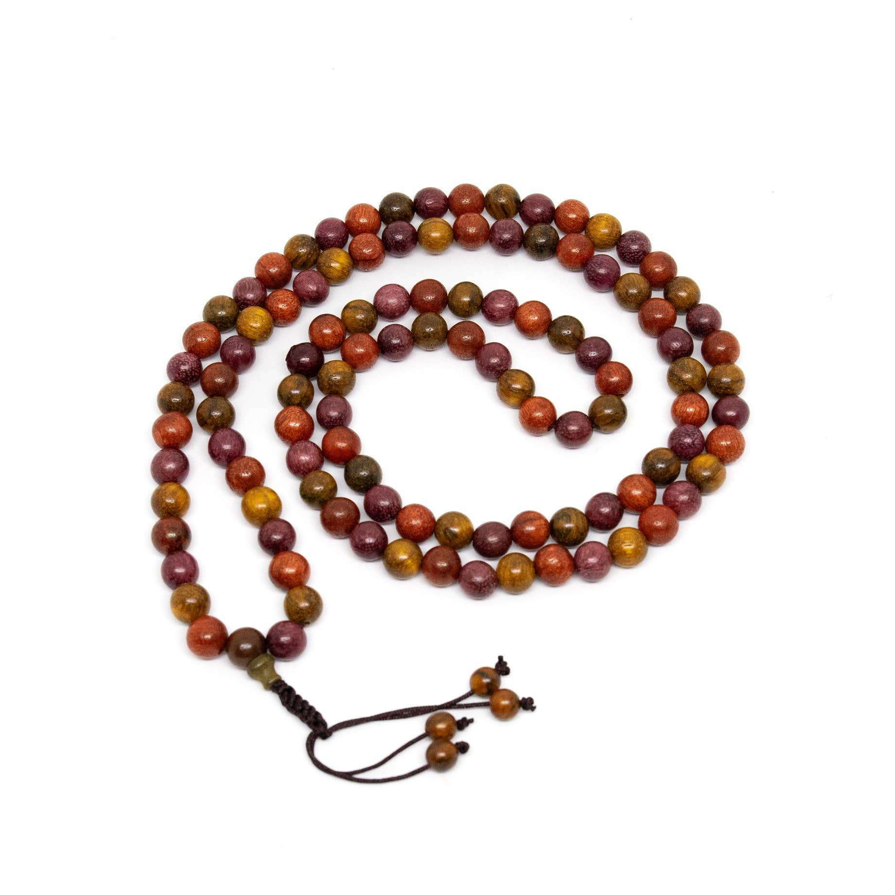 Dragon Blood Wood, Purpleheart Wood & Tiger Aloeswood 108 Bead Mala - 8mm