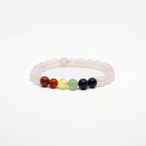 Real Gemstone Rose Quartz Chakra Bracelet - Wrist Mala - 8mm