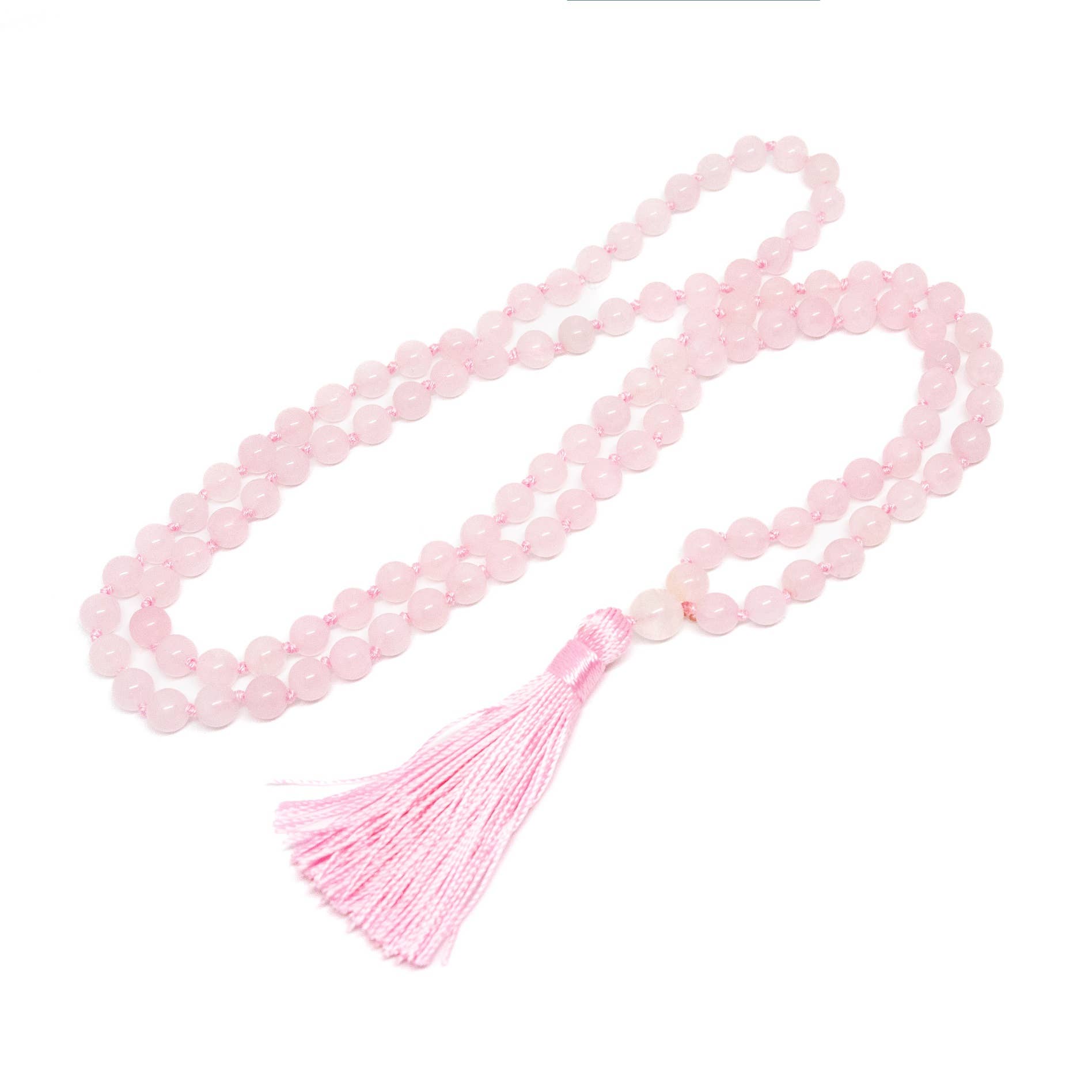 Knotted Rose Quartz 108 Bead Mala - 8mm