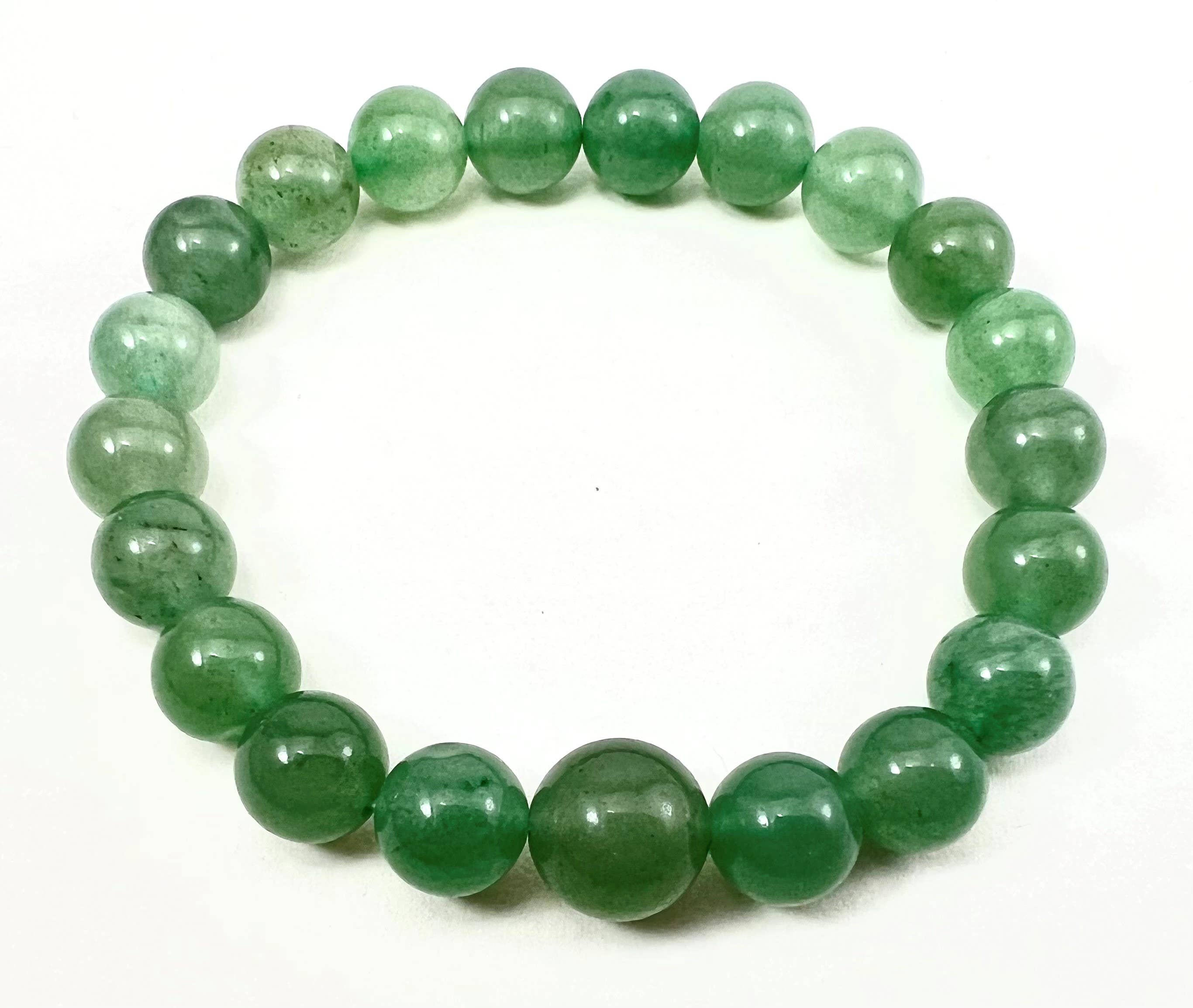 Longer Length Green Aventurine Beaded Bracelet Mala 10mm