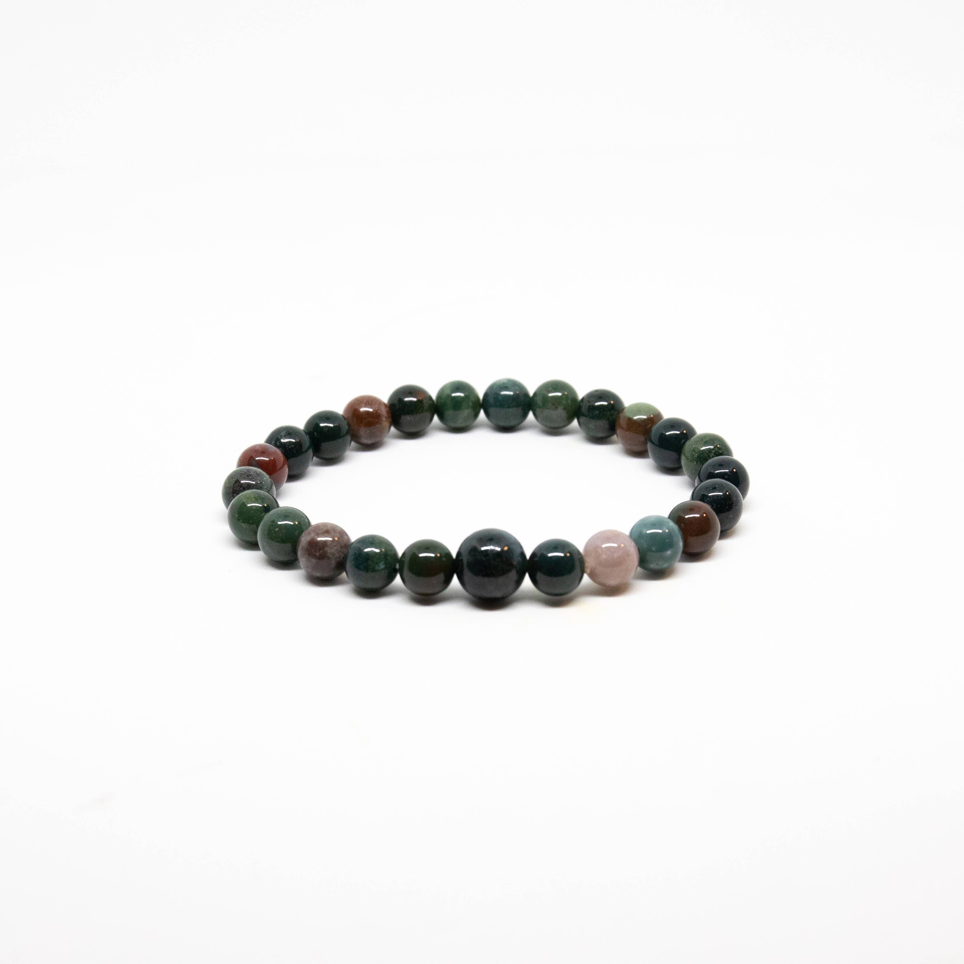 Longer Length Bloodstone Beaded Bracelet Wrist Mala 8mm