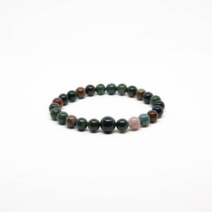 Longer Length Bloodstone Beaded Bracelet Wrist Mala 8mm